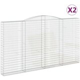  Lučne gabionske košare 2 kom 400x30x220/240cm pocinčano željezo | shoptok.hr