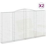  Obokane gabion košare 2 kosa 400x30x220/240 cm pocinkano železo | Shoptok.si