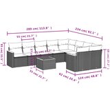  10-dijelni set vrtnih sofa s jastucima crni od poliratana | shoptok.hr