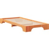  Krevet s daskama s pohranom Smeđa 80 x 220 cm boja drva | shoptok.hr