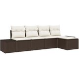  Sjedeća garnitura za vrt 5 kom. Smeđa poliratan 294 x 117 x 85 cm | shoptok.hr