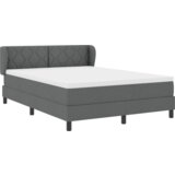 vidaXL Box Spring Postelja z Blazino Temno Siva 160x200 cm Tkanina | Shoptok.si