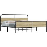 vidaXL Kovinski posteljni okvir brez vzmetnice sonoma hrast 180x200 cm | Shoptok.si