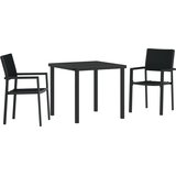 vidaXL 3-delni vrtni jedilni set črna poli ratan | Shoptok.si