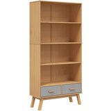  The Living Store Knjižna omara s 4 policami OLDEN siva in rjava trdna borovina - Knjižna Omara, (21442766) | Shoptok.si