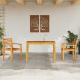  Vrtni set za objed 3 kom. Smeđa Čvrsto drvo akacije 110 x 55 x 75 cm | Shoptok.si