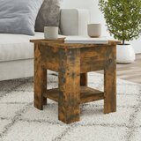 vidaXL Klubska mizica dimljeni hrast 40x40x42 cm konstruiran les Cene