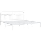 The Living Store Kovinski posteljni okvir z vzglavjem bel 193x203 cm - Posteljni Okvir, (21527899) | Shoptok.si