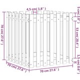vidaXL Vrtno korito z ograjico 70x70x70 cm trdna borovina | Shoptok.si