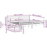 vidaXL Okvir kreveta bez madraca bijeli 200x200 cm od masivne borovine | shoptok.hr