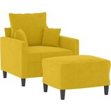  Fotelja s tabureom žuta 60 cm baršunasta | Eponuda.com