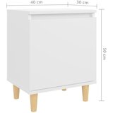  Noćni ormarić s nogama od masivnog drva bijeli 40 x 30 x 50 cm | Eponuda.ba