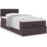 vidaXL Otomanski posteljni okvir z vzmetnico rjav 90x190 cm blago, (21607797) | Shoptok.si