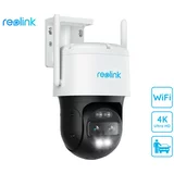 Reolink trackmix wifi, dva objektiva, 4K ultra hd, wifi, vrtenje in nagibanje, ir nočno snemanje, led reflektorji, aplikacija, vodoodporna, dvosmerna komunikacija, bela kamera