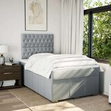 vidaXL Boxspring postelja z vzmetnico svetlo siva 120x190 cm blago | Shoptok.si
