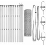 vidaXL heksagonalna ograja 0,6x25 m pocinkano jeklo, ograjni stebri 13 kos Ø32 mm 100 cm pocinkano jeklo | Shoptok.si