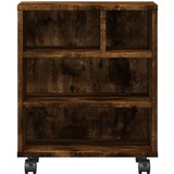 vidaXL Stojalo za tiskalnik s kolesi dimljeni hrast 41x32x48 cm | Shoptok.si