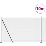 vidaXL zavarena žičana ograda s 7 stubova s flanšama Siva 1.6x10 m Čelik | shoptok.hr