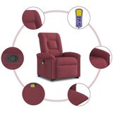 vidaXL Masažni naslonjač na podizanje od tkanine crvena boja vina | shoptok.hr