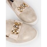 Shelvt Gold loafers with jewellery detail on the front | shoptok.hr