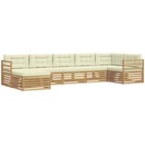  Set vanjskih sofa 7 kom. Bijela i krem Smeđa 404 x 166,5 x 73 cm | shoptok.hr