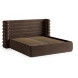 Micadoni Smeđi tapecirani bračni krevet s prostorom za odlaganje s podnicom 160x200 cm Mount – | shoptok.hr