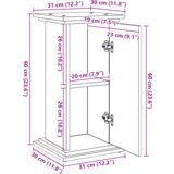 vidaXL Razstavno stojalo s shranjevanjem Črno leseno 31x30x60 cm Umetno les | Shoptok.si