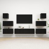 The Living Store Komplet TV omaric 8-delni črna iverna plošča - Komplet TV Omaric, (21374570) Cene