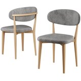 Hanah home set trpezarijskih stolica Onex 6 kom, siva bukle tkanina, drvene noge u prirodnoj boji drveta | Eponuda.com