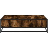 vidaXL Klubska mizica dimljeni hrast 100x100x30 cm inž. les in kovina | Shoptok.si