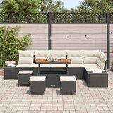  Sjedeća garnitura za vrt 10 kom. Crna poliratan 319 x 154 x 85 cm | Shoptok.si