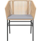  Vrtna garnitura - 6-dijelni vrtni blagovaonski set s jastucima poliratan i staklo Smeđa 200 x 100 x 74 cm 6 | shoptok.hr