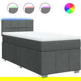  Krevet s oprugama i madracem tamnosivi 90x200 cm od tkanine | shoptok.hr