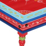  Stolić za kavu crveno ručno oslikani od masivnog drva manga | shoptok.hr