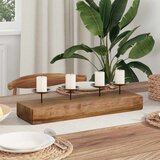  Držač svijeće Prirodna 50 x 15 x 10 cm Masivni teakov drvo | shoptok.hr