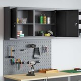  3-delni orodjar in komplet pegboard, stensko montažo, črna kovina, (22048536) | Shoptok.si