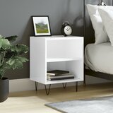 vidaXL Nočna omarica visok sijaj bela 40x30x50 cm inženirski les | Shoptok.si