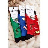 Aura.via Men's Socks with Asian Noodle Patterns in Red | Shoptok.si