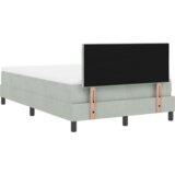 vidaXL Krevet s box springom s madracem & LED svjetlom svjetlosiva 120x190 cm baršun | shoptok.hr