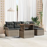 vidaXL 6-dijelni set sofa za dvorište s jastučićima Siva Poliratana | shoptok.hr