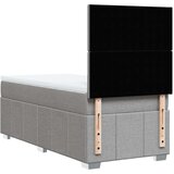 vidaXL Box spring postelja z vzmetnico svetlo siva 80x200 cm blago | Shoptok.si
