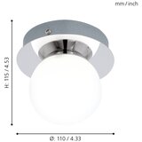 Eglo mosiano stropna/1, led, 3,3w, 340lm, krom/bijela | shoptok.hr