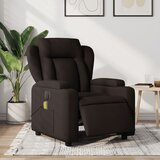 vidaXL Električni masažni naslanjač temno rjavo blago | Shoptok.si