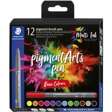 Staedtler vlaknato pisalo pigmentni čopič, osnovne barve, 12 kosov, (21656418) | Shoptok.si