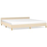 The Living Store Posteljni okvir brez vzmetnice krem 200x200 cm blago - Posteljni Okvir Z Vzglavjem, (21525864) | Shoptok.si