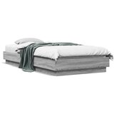 Maison Chic Posteljni okvir - Enojna postelja - Postelja za odrasle z LED lučkami siva sonoma 100x200 cm-J9238, (21762301) | Shoptok.si