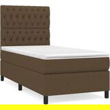 Maison Chic Box spring postelja - Vzmetna postelja z vzmetnico temno rjava 90x200 cm blago SL6602, (21900895) | Shoptok.si