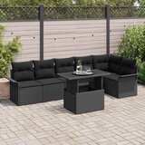  Sjedeća garnitura za vrt 7 kom. Crna poliratan 100 x 55 x 73 cm | shoptok.hr