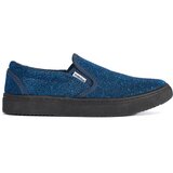 Shelvt Blue glitter slip on sneakers | Shoptok.si