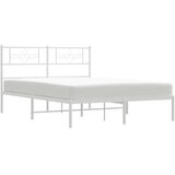  Metalni okvir za krevet s uzglavljem bijeli 140 x 190 cm | shoptok.hr